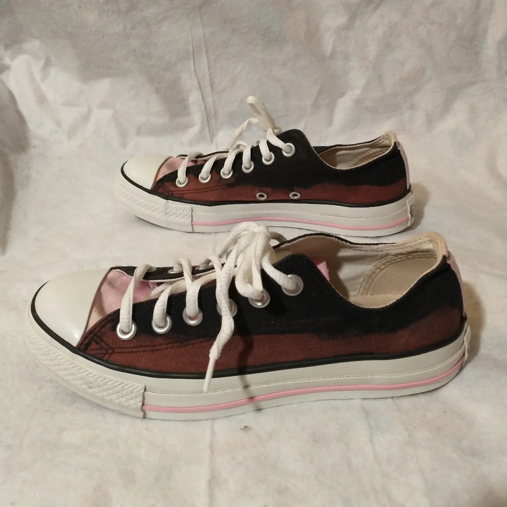Converse All Star Sneaker Shoes Size 5 Men's Women's 7 Lace Up Brown Pink Black - Picture 5 of 11
